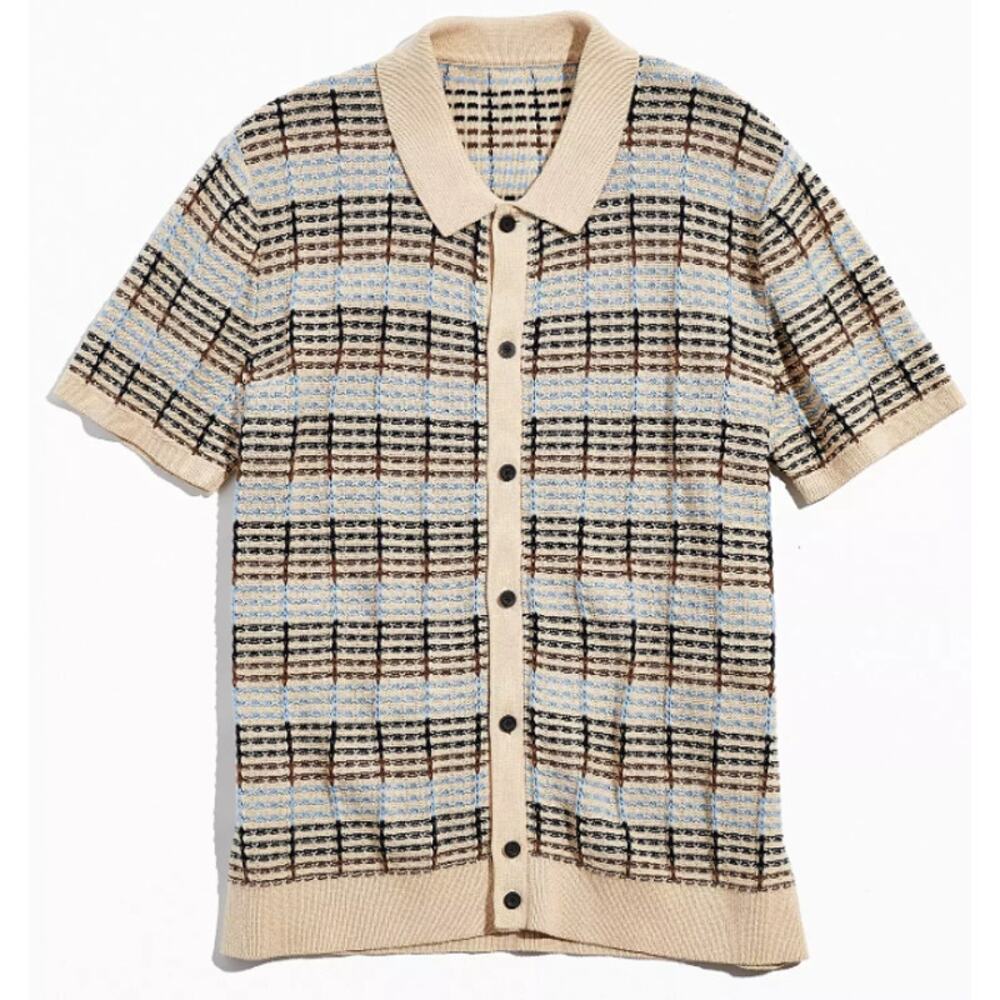 Urban Outfitters Retro Knit Shirt Men's XL Resortwear Beach Knit Retro Dad Vibes